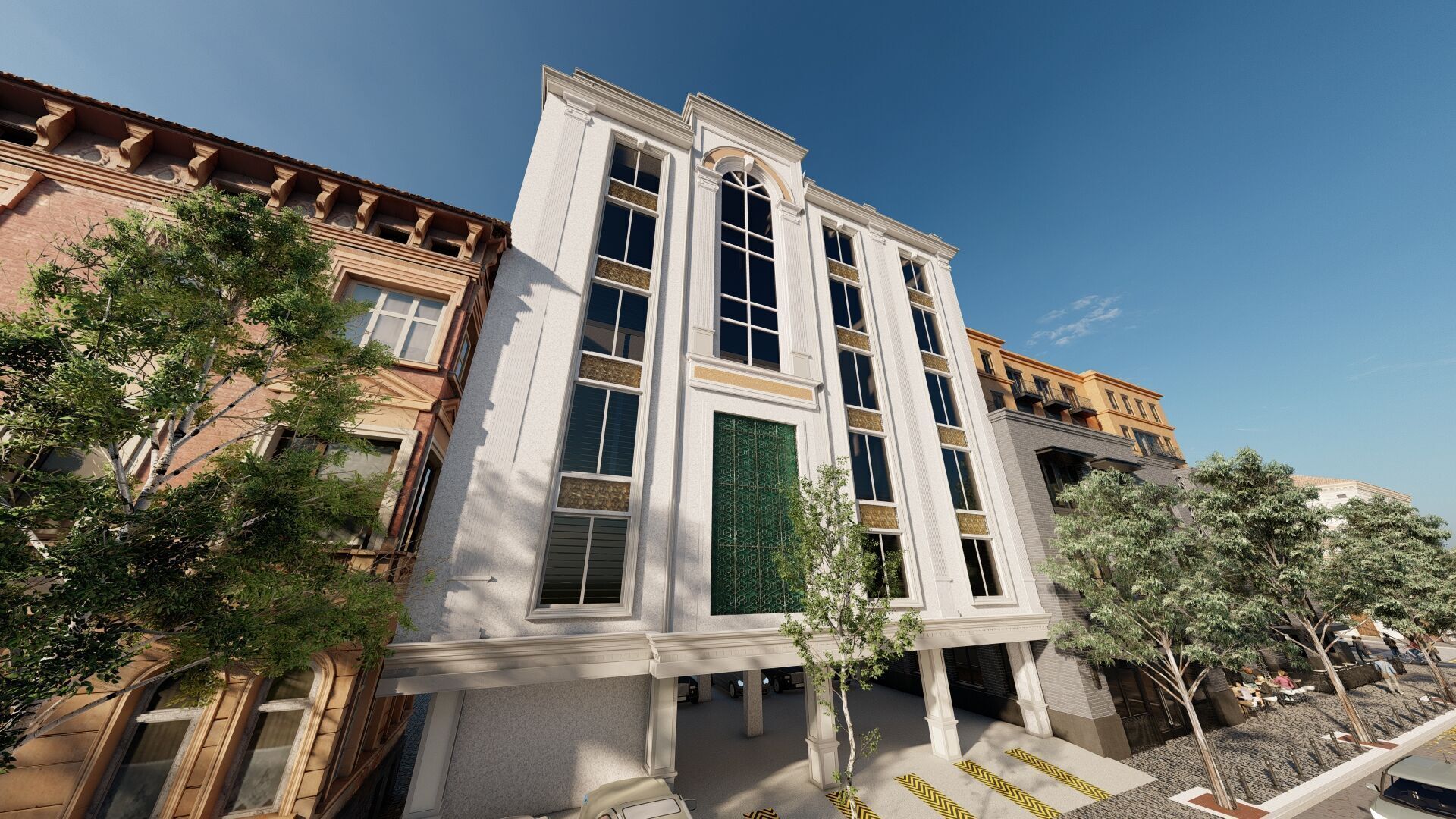 Classic stone facade-Building Classic Facade Element 3D model_7