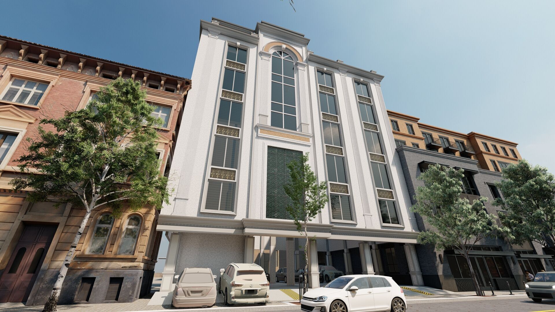 Classic stone facade-Building Classic Facade Element 3D model_5