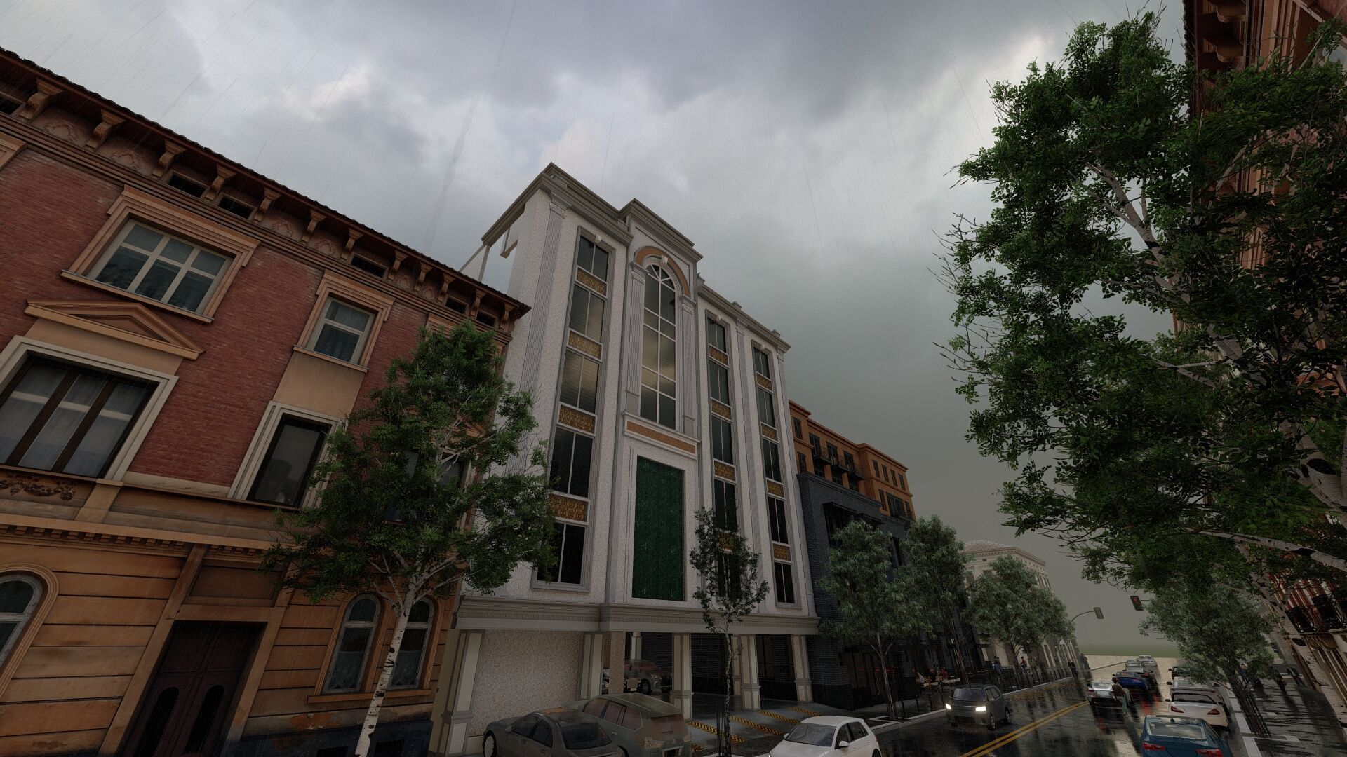 Classic stone facade-Building Classic Facade Element 3D model_18