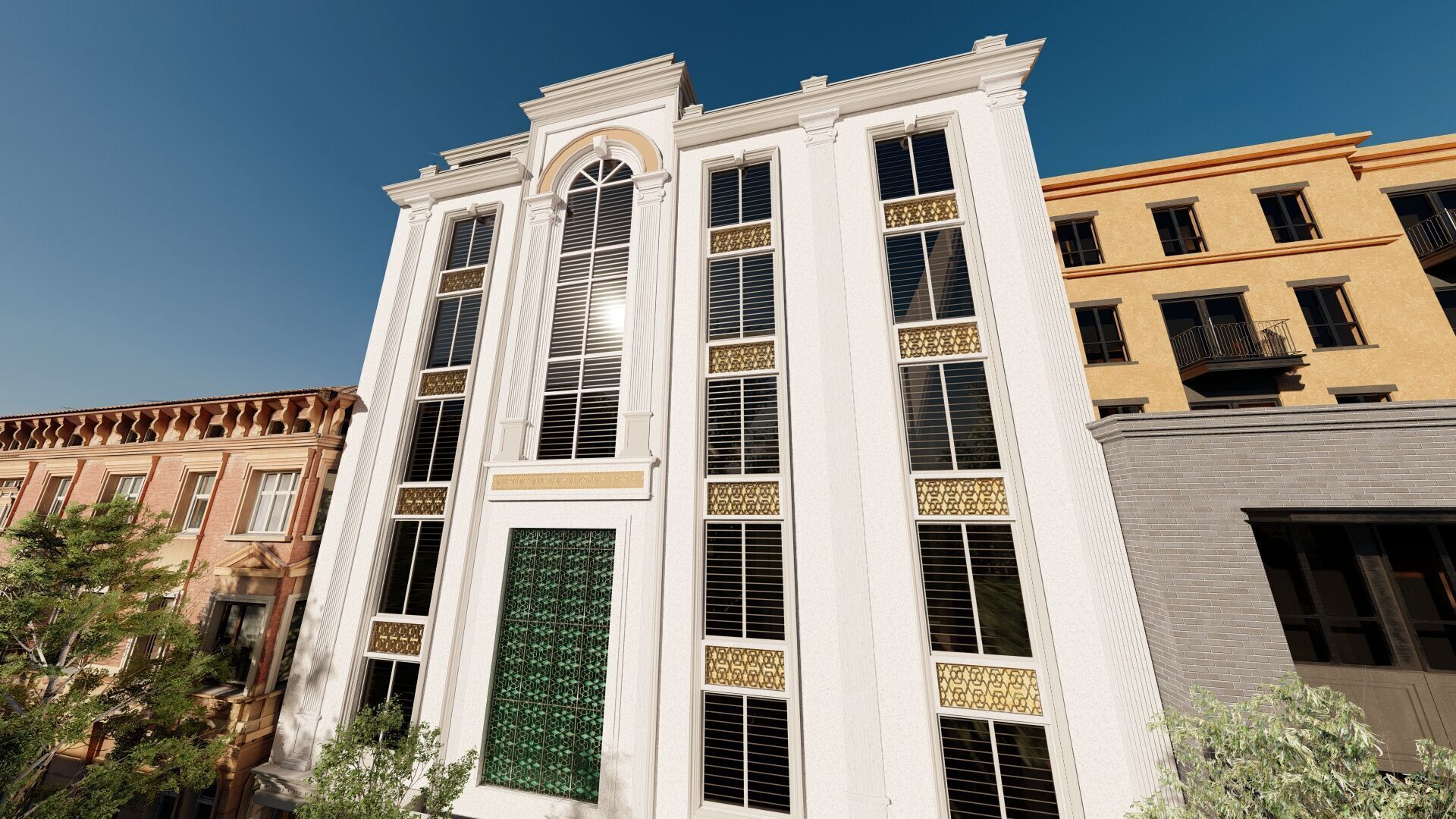 Classic stone facade-Building Classic Facade Element 3D model_4