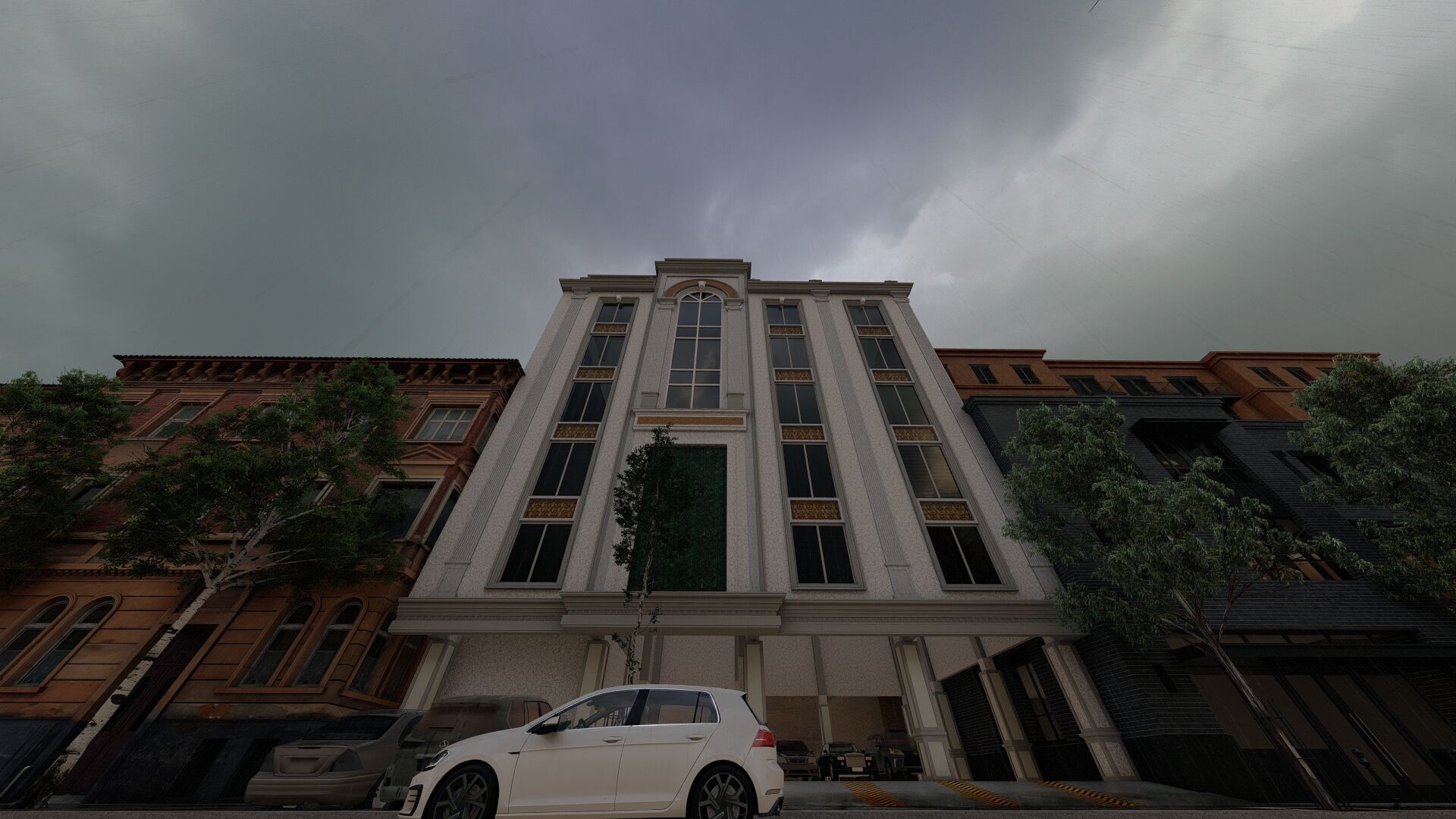 Classic stone facade-Building Classic Facade Element 3D model_12