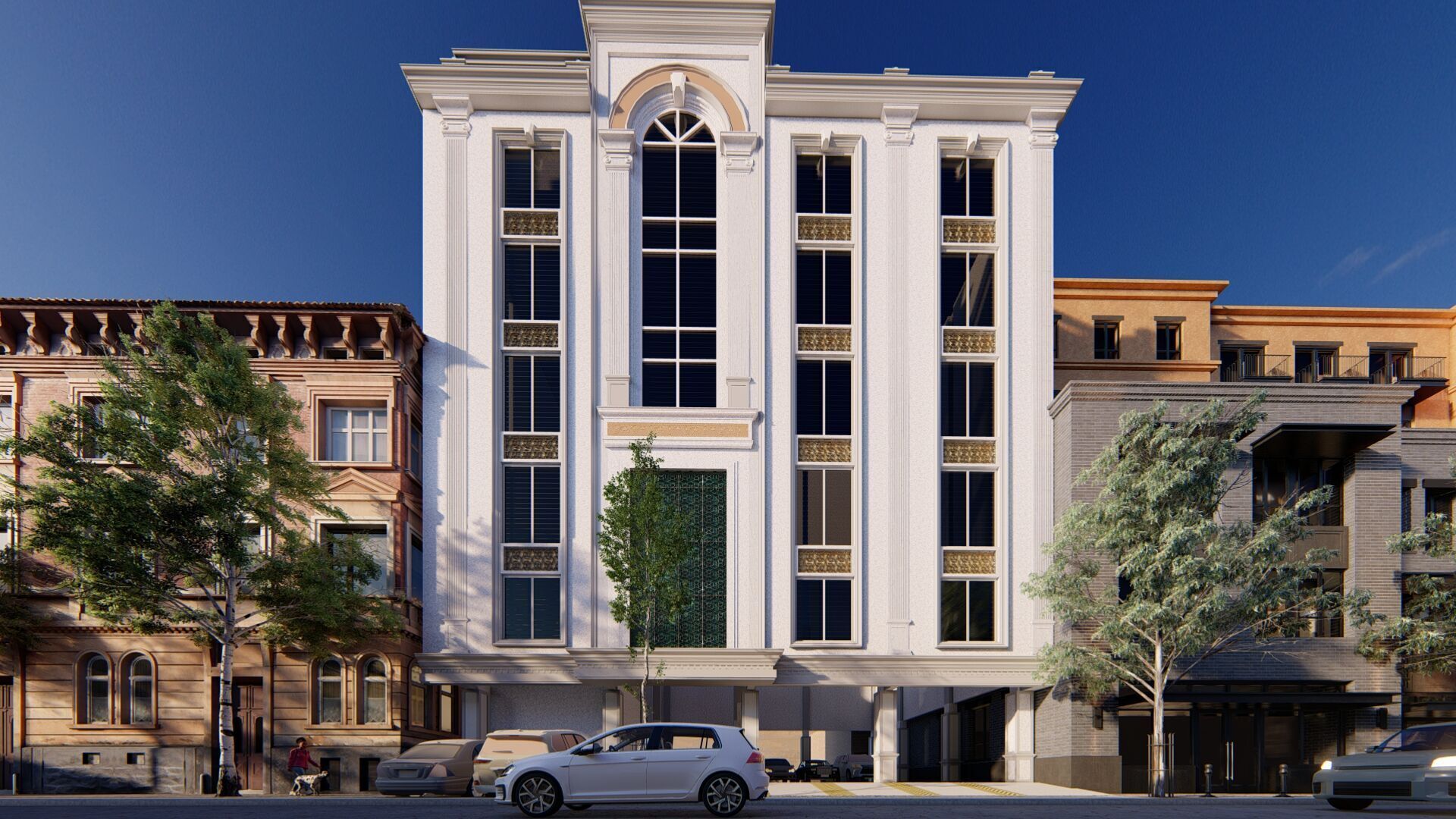 Classic stone facade-Building Classic Facade Element 3D model_6