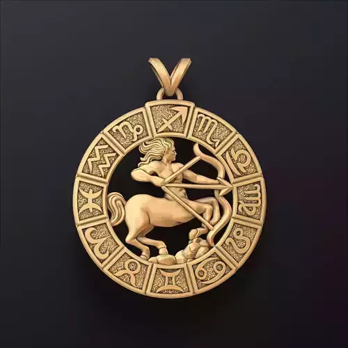 Horoscope Sagittarius Pendant v2 3D print model