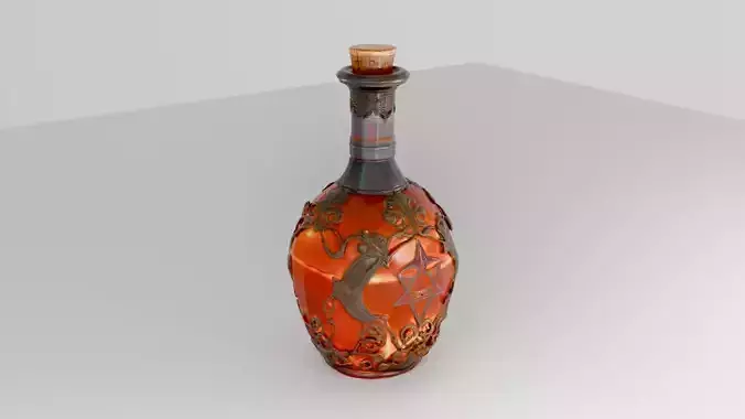 3D Vintage Decorative Bottle Model