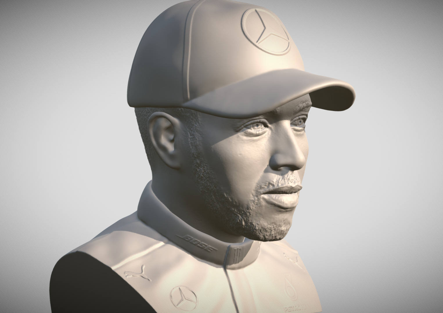 Lewis Hamilton bust 3D print model_8