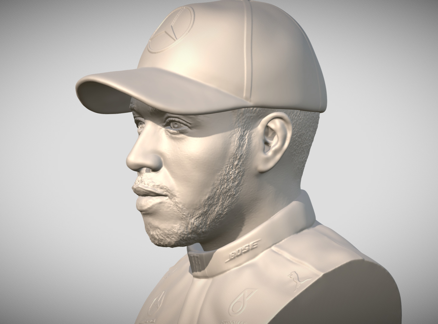 Lewis Hamilton bust 3D print model_3