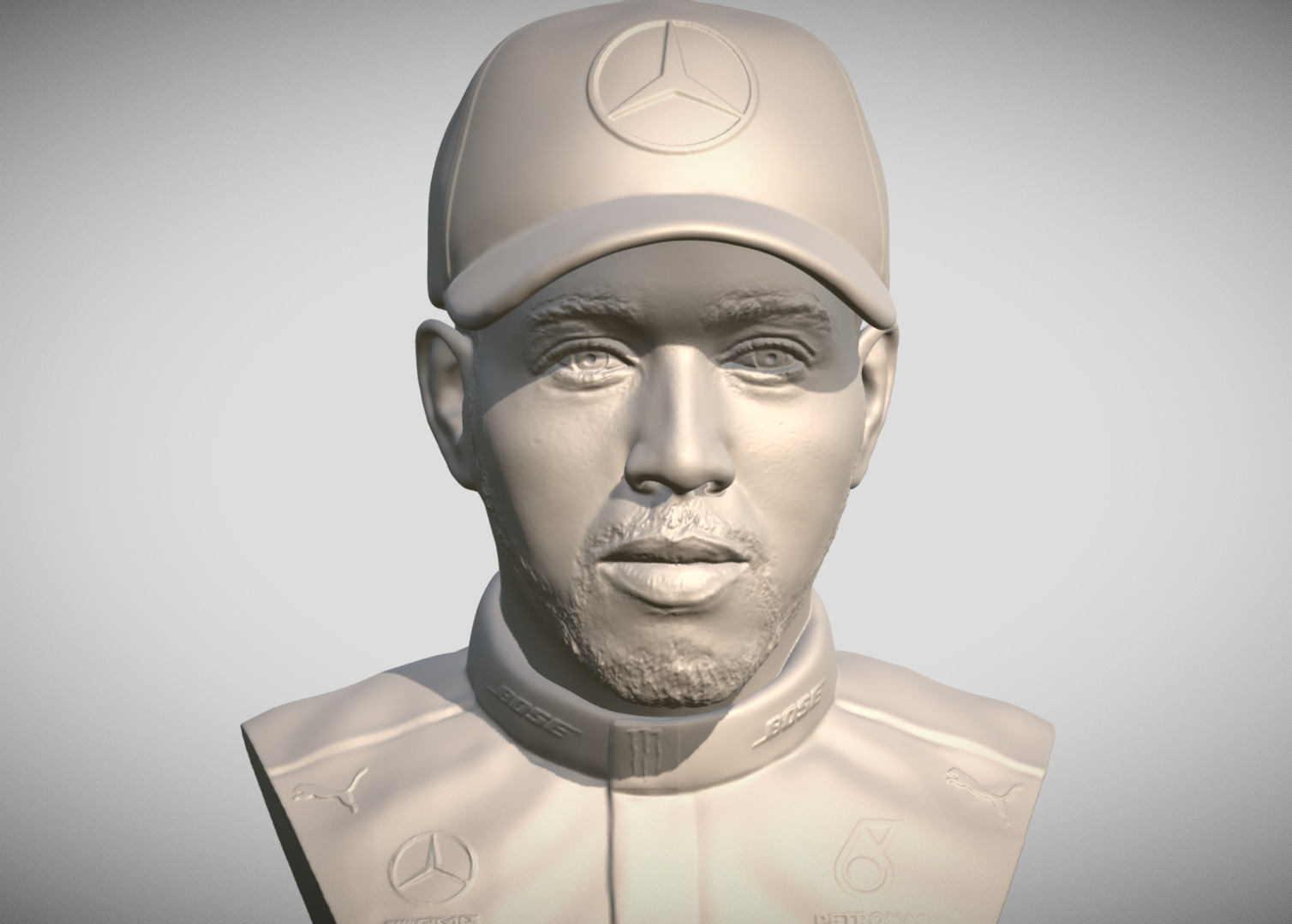 Lewis Hamilton bust 3D print model_10