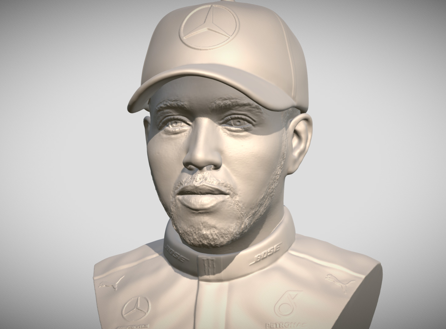 Lewis Hamilton bust 3D print model_1