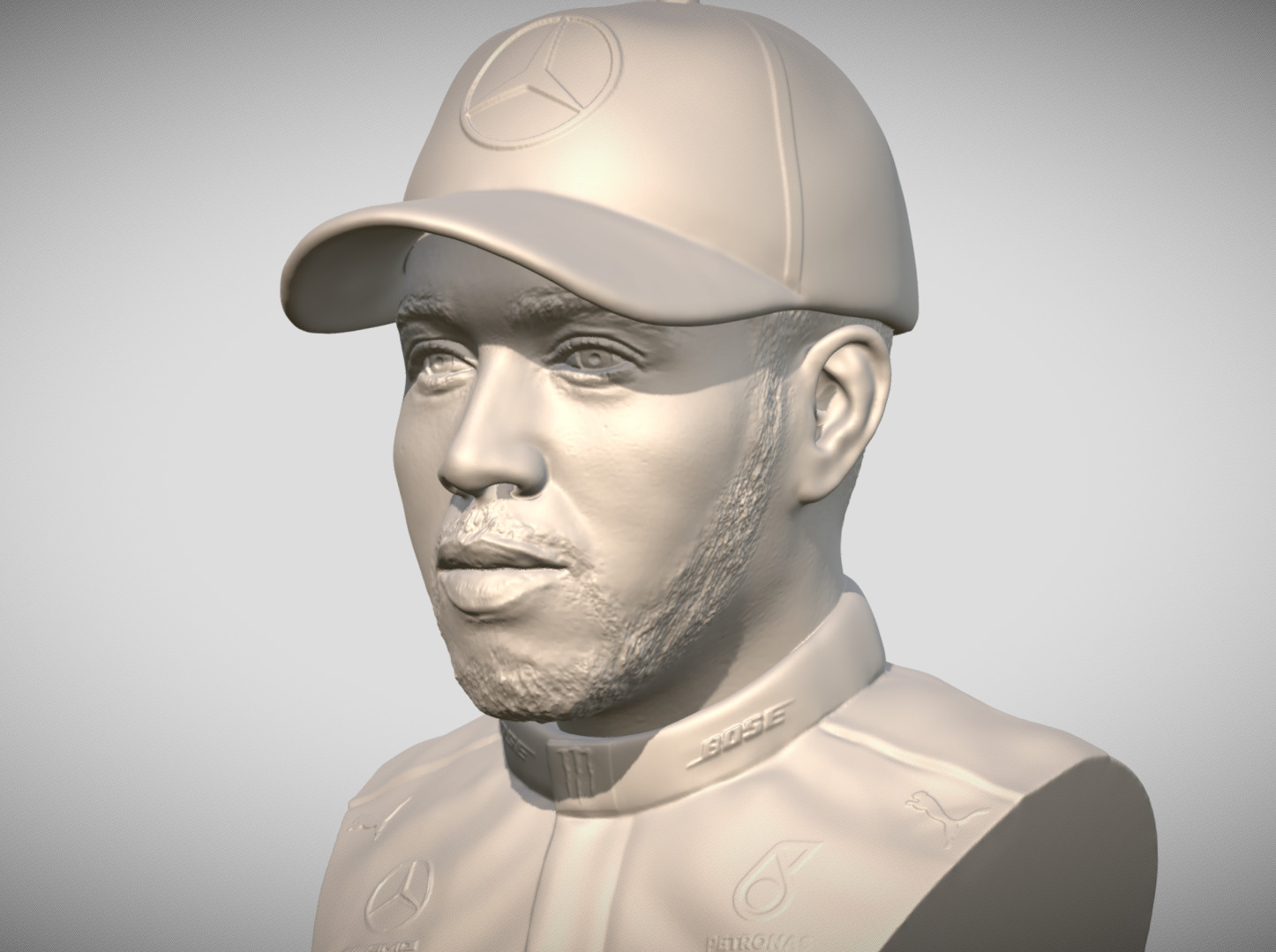 Lewis Hamilton bust 3D print model_2