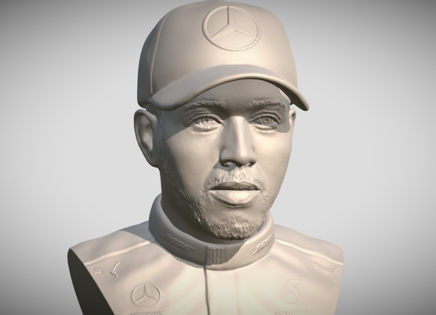 Lewis Hamilton bust 3D print model_9