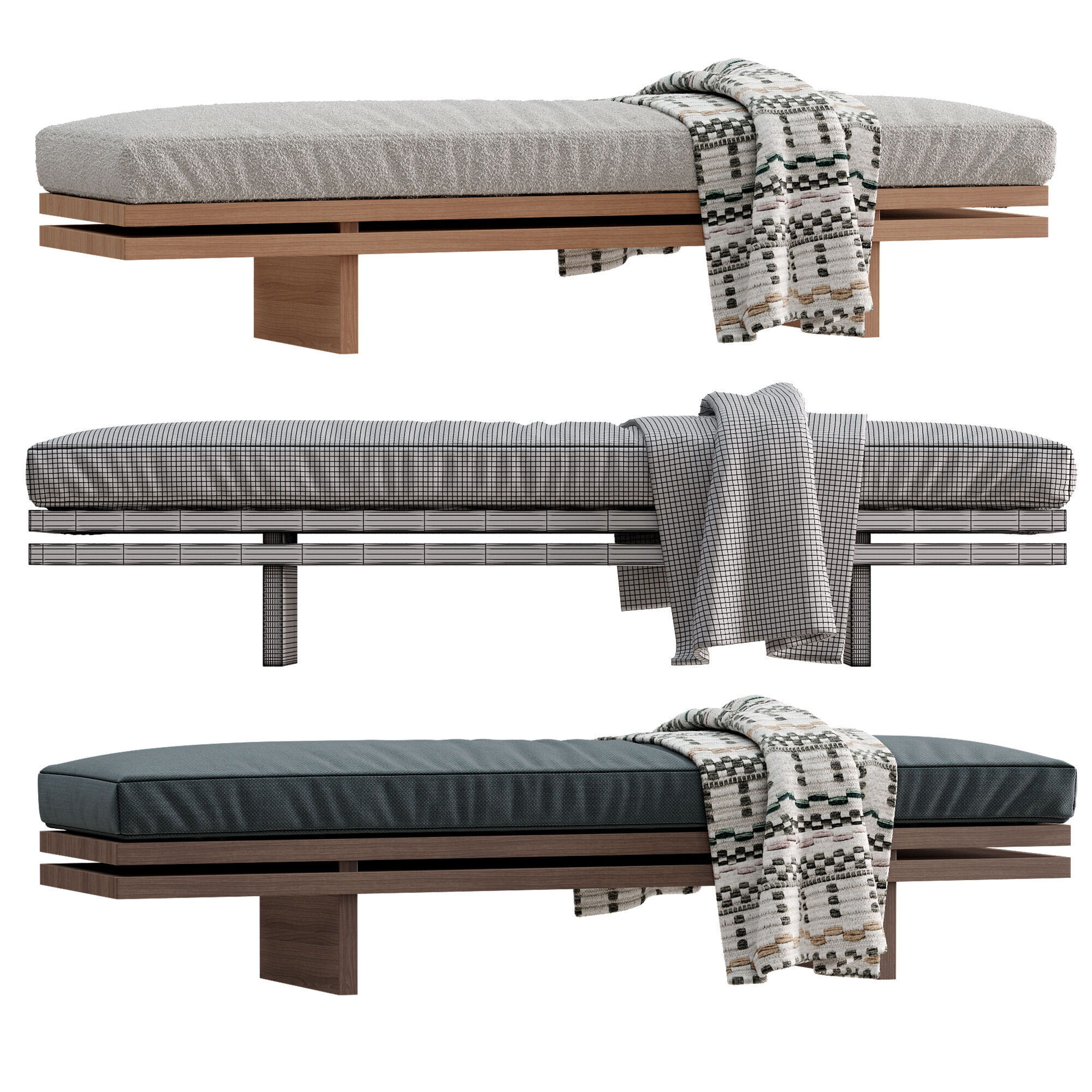 Bench Edo By Manner Matter 3D model_3