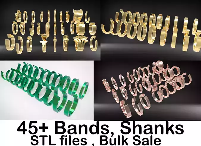 Collection of Various Ring Shanks  Jewelry Findings