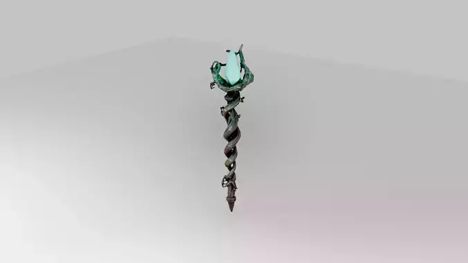 3D Fantasy Magical Staff Model