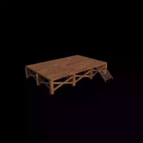 Rustic Wide Stage 3D model