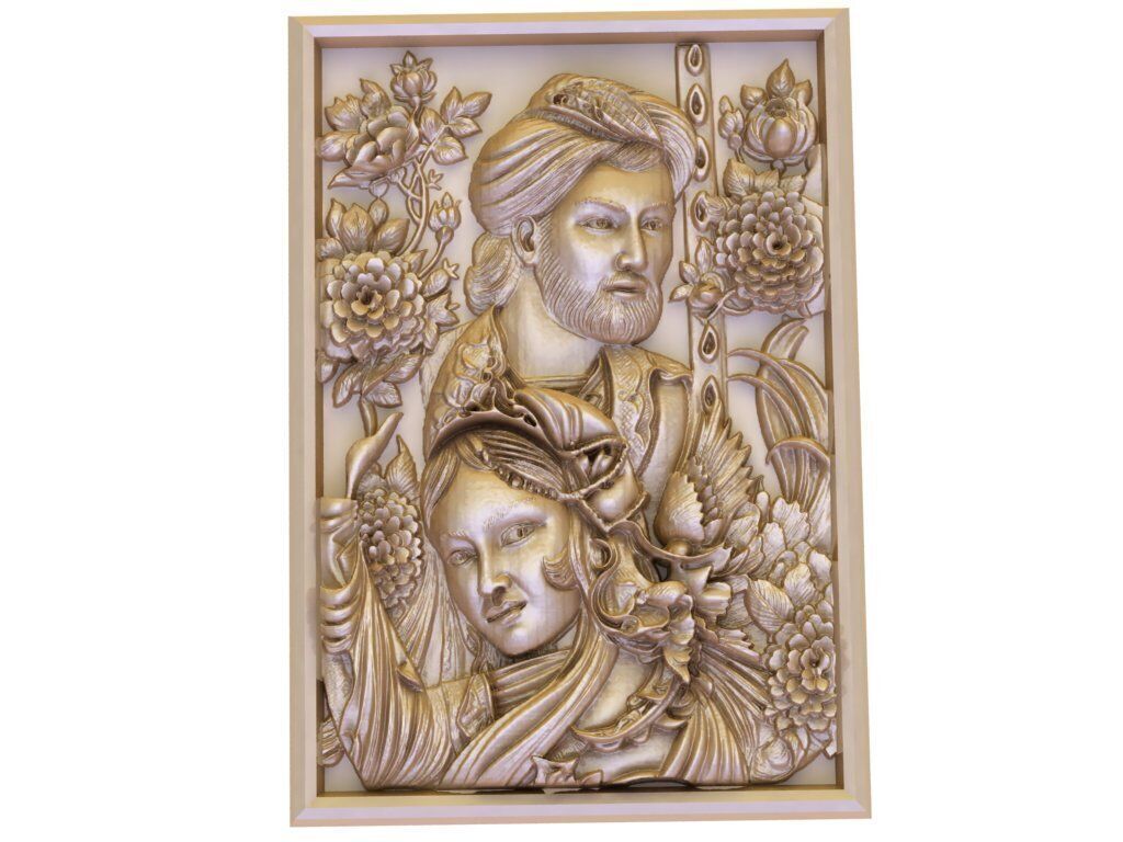 Persian miniature painting 3D model_1