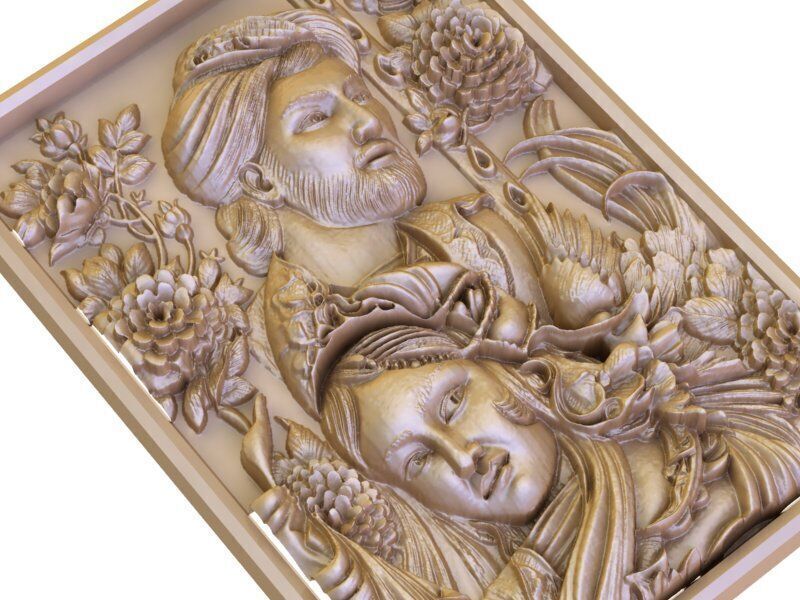 Persian miniature painting 3D model_2