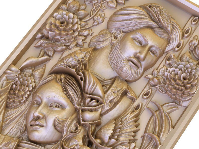 Persian miniature painting 3D model_3