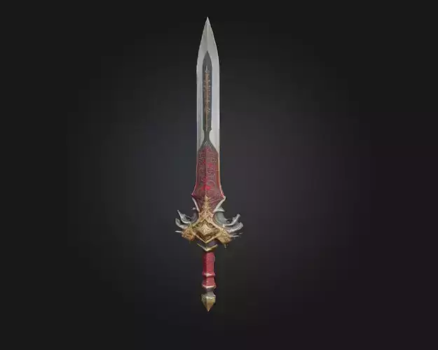 Crimson Aegis Blade  The Flame of the Valiant