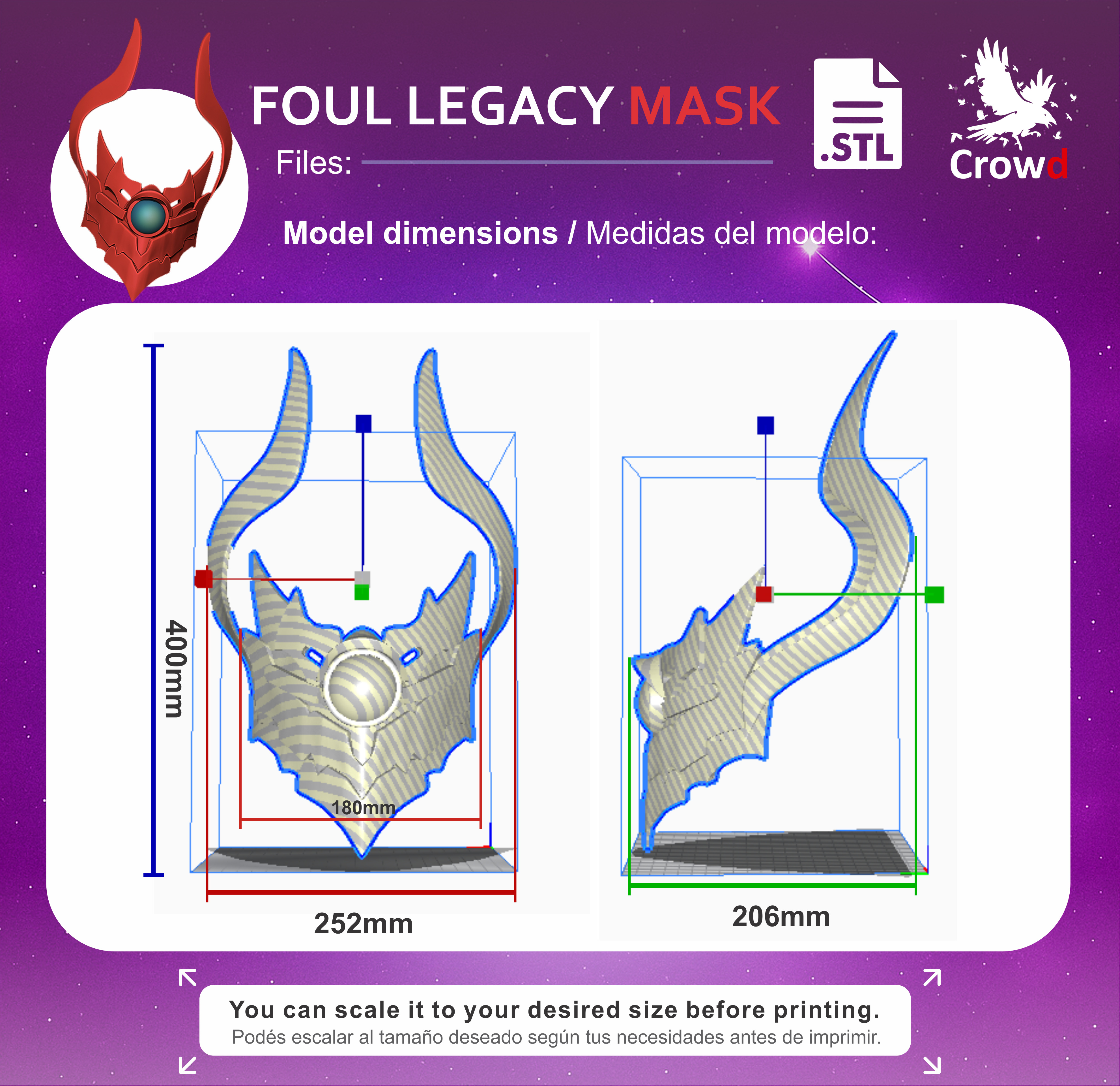 FOUL LEGACY MASK 3D print model_8