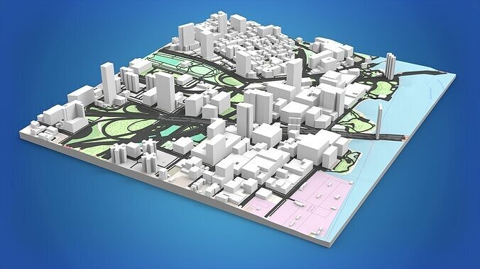 Cityscape New York Downtown 3D model 7