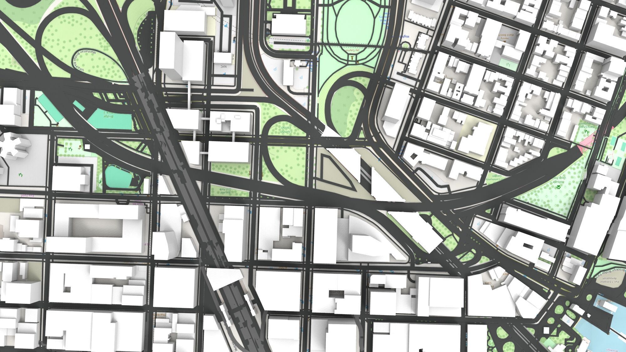 Cityscape New York Downtown 3D model_5