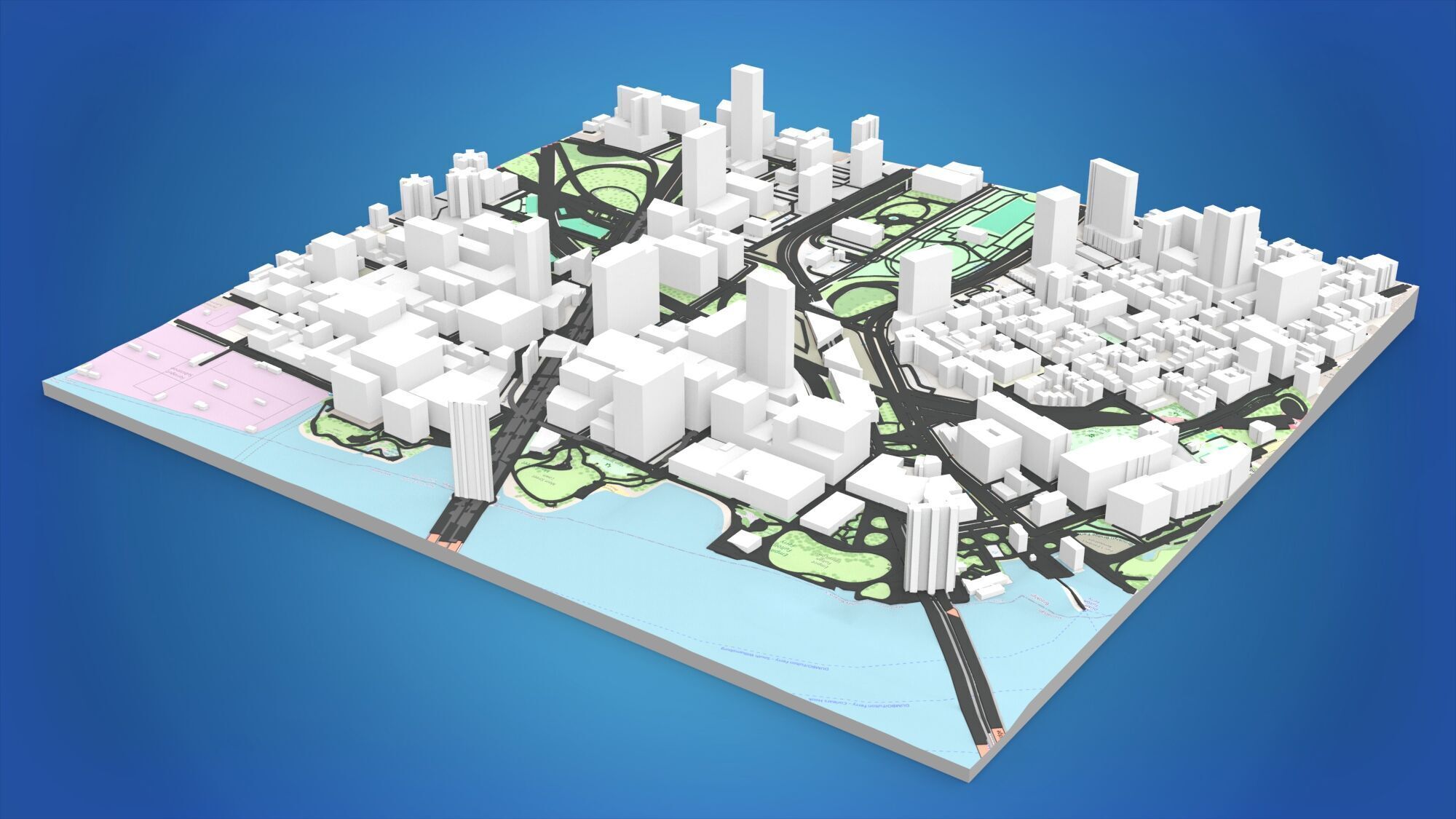 Cityscape New York Downtown 3D model_4
