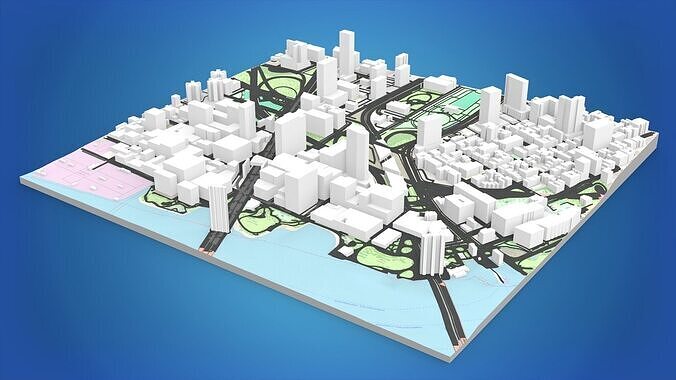 Cityscape New York Downtown 3D model 4