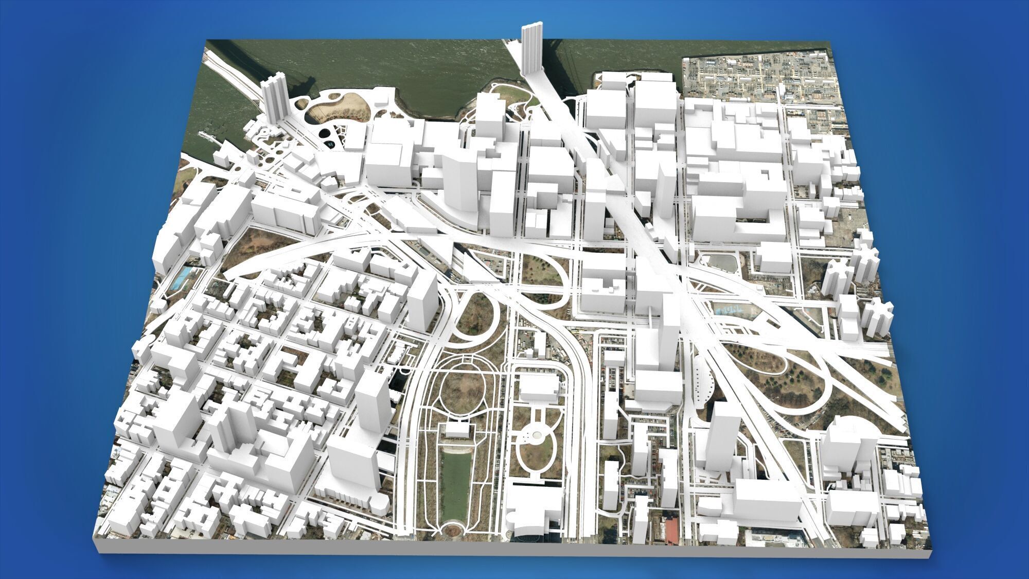 Cityscape New York Downtown 3D model_2