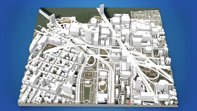 Cityscape New York Downtown 3D model 2