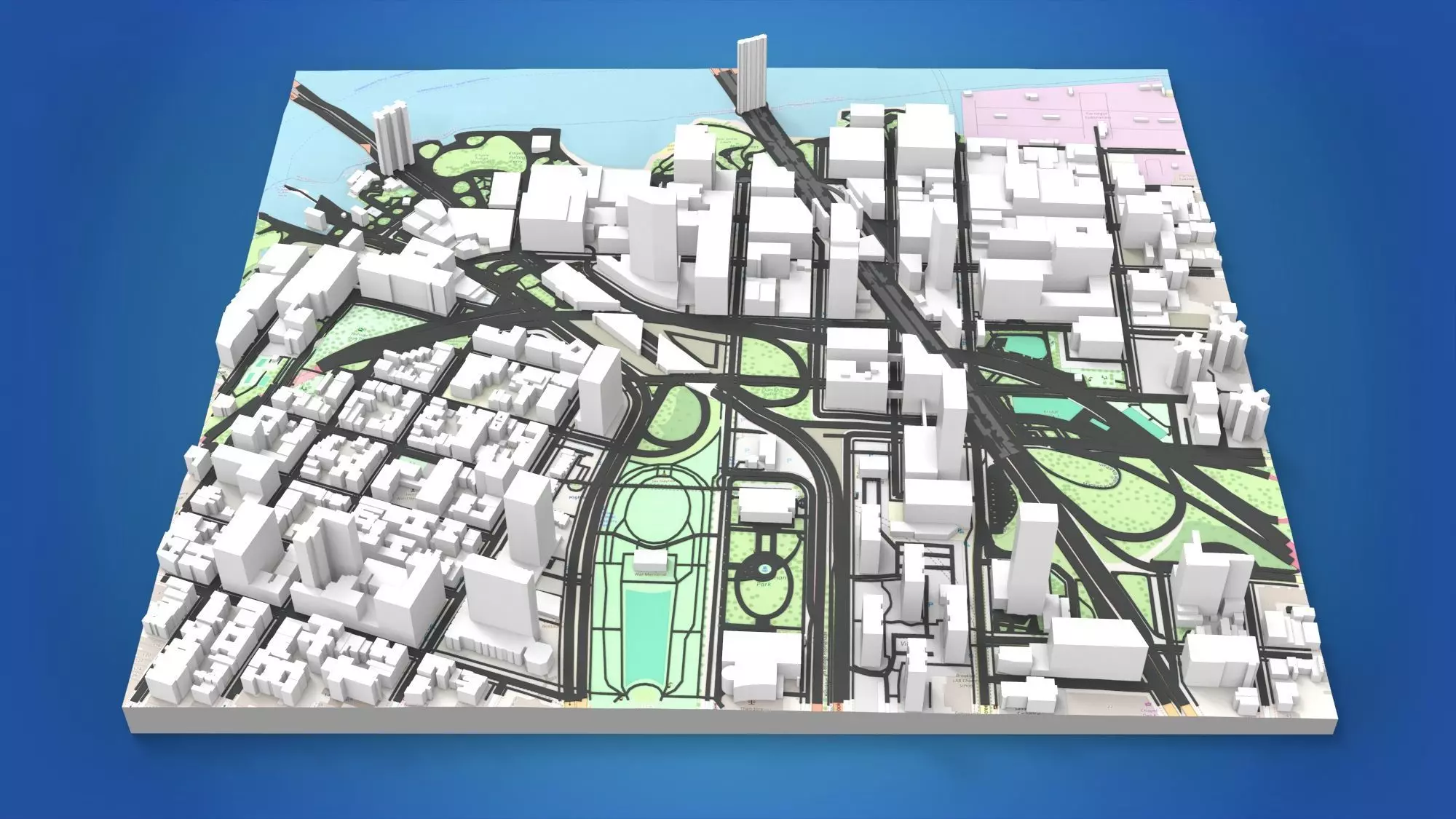 Cityscape New York Downtown 3D model_0