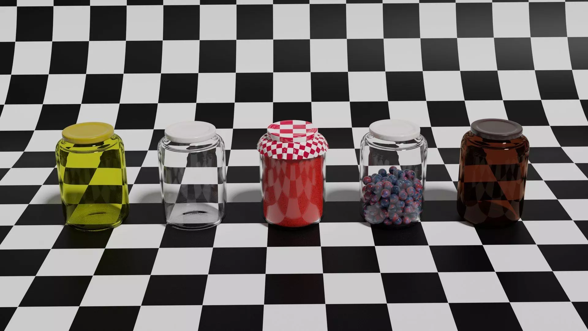 Low and High Poly Glass Jars Free low-poly 3D model