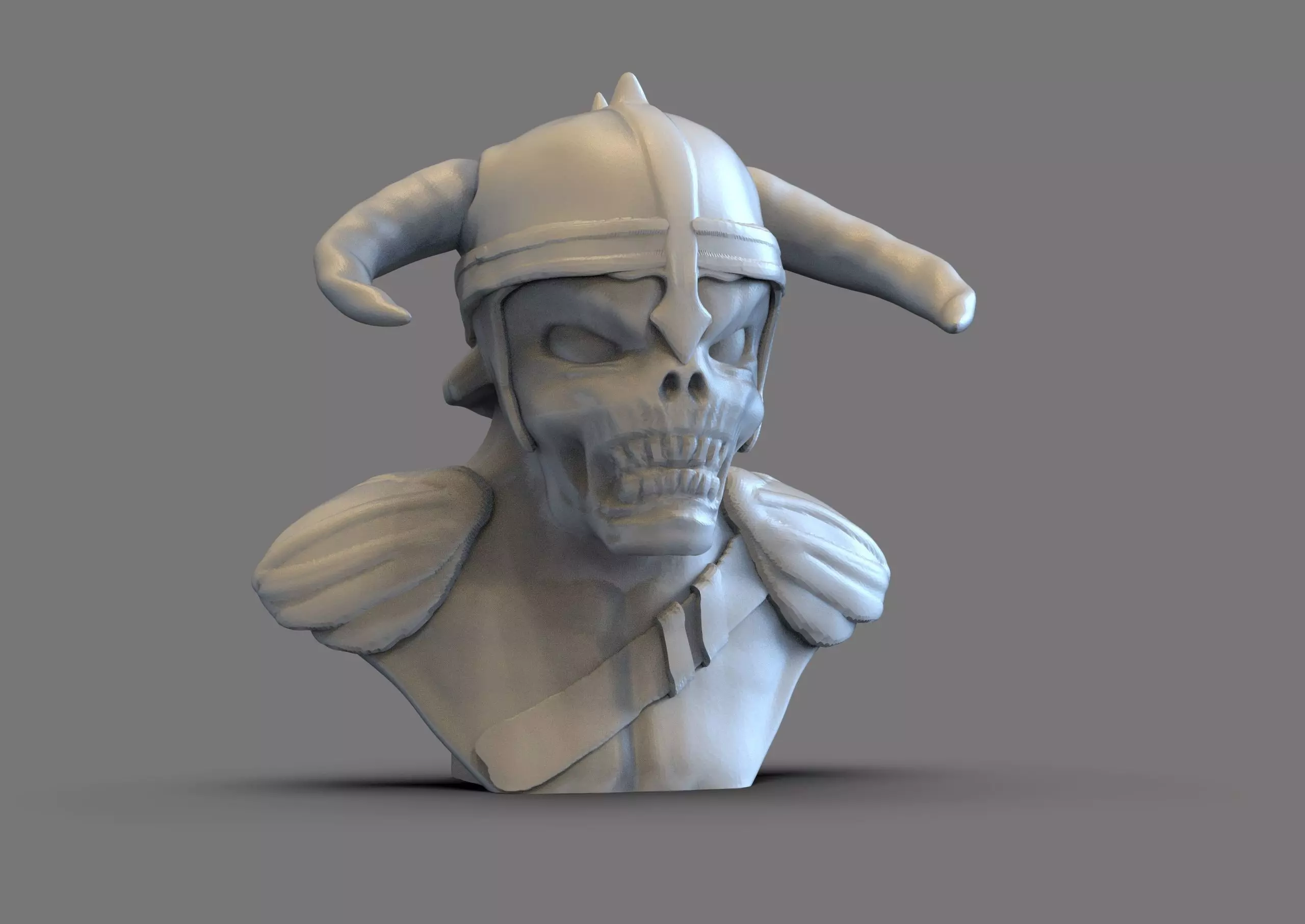 Skull Warrior Bust 3D print model_0
