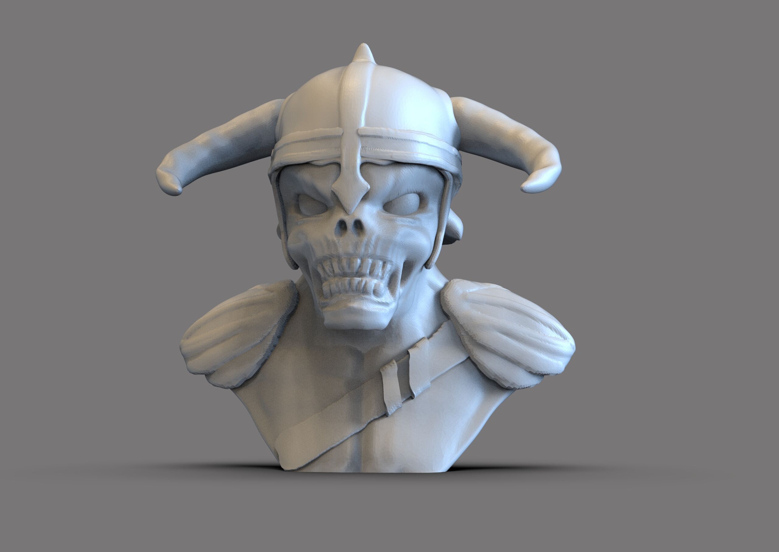 Skull Warrior Bust 3D print model_1