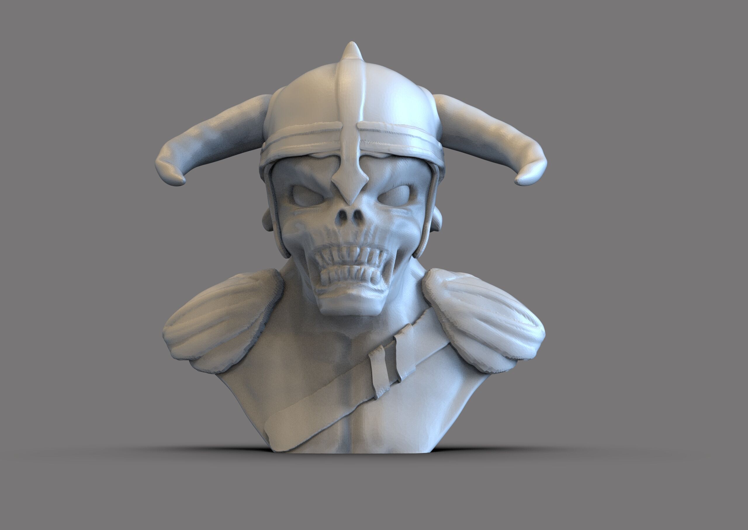Skull Warrior Bust 3D print model_2