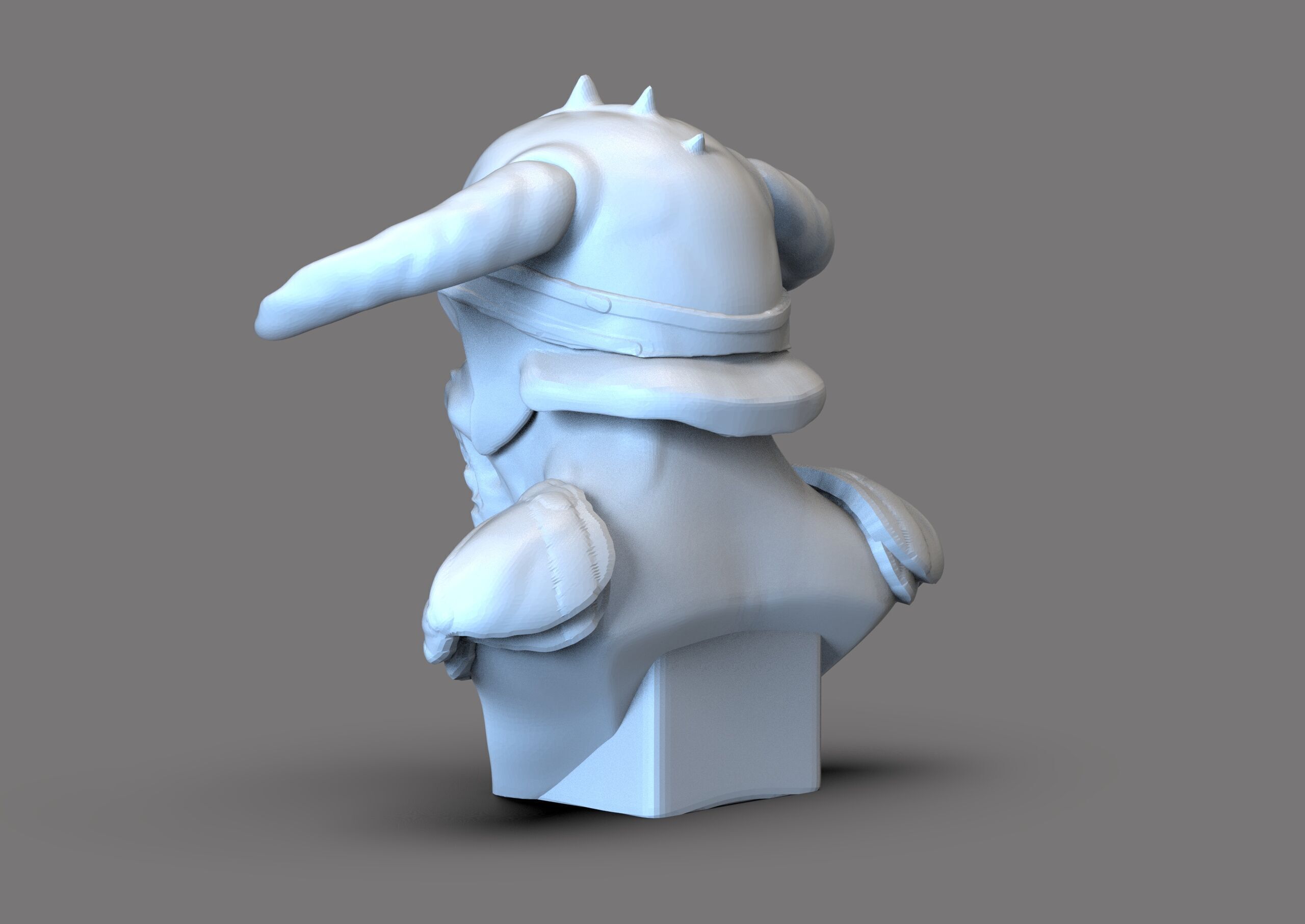 Skull Warrior Bust 3D print model_4