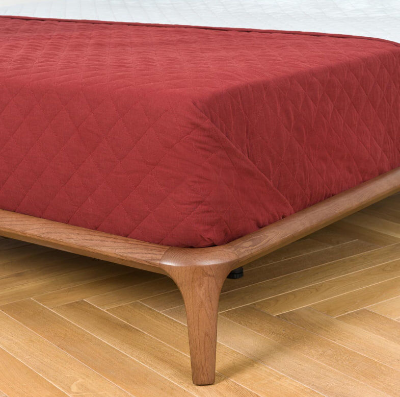 Double bed Vidor Double Bed genuine leather Genuine Cappuccino Low-poly 3D model_3