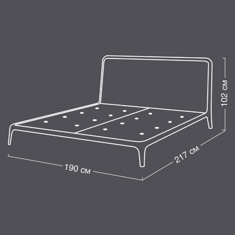 Double bed Vidor Double Bed genuine leather Genuine Cappuccino Low-poly 3D model_6