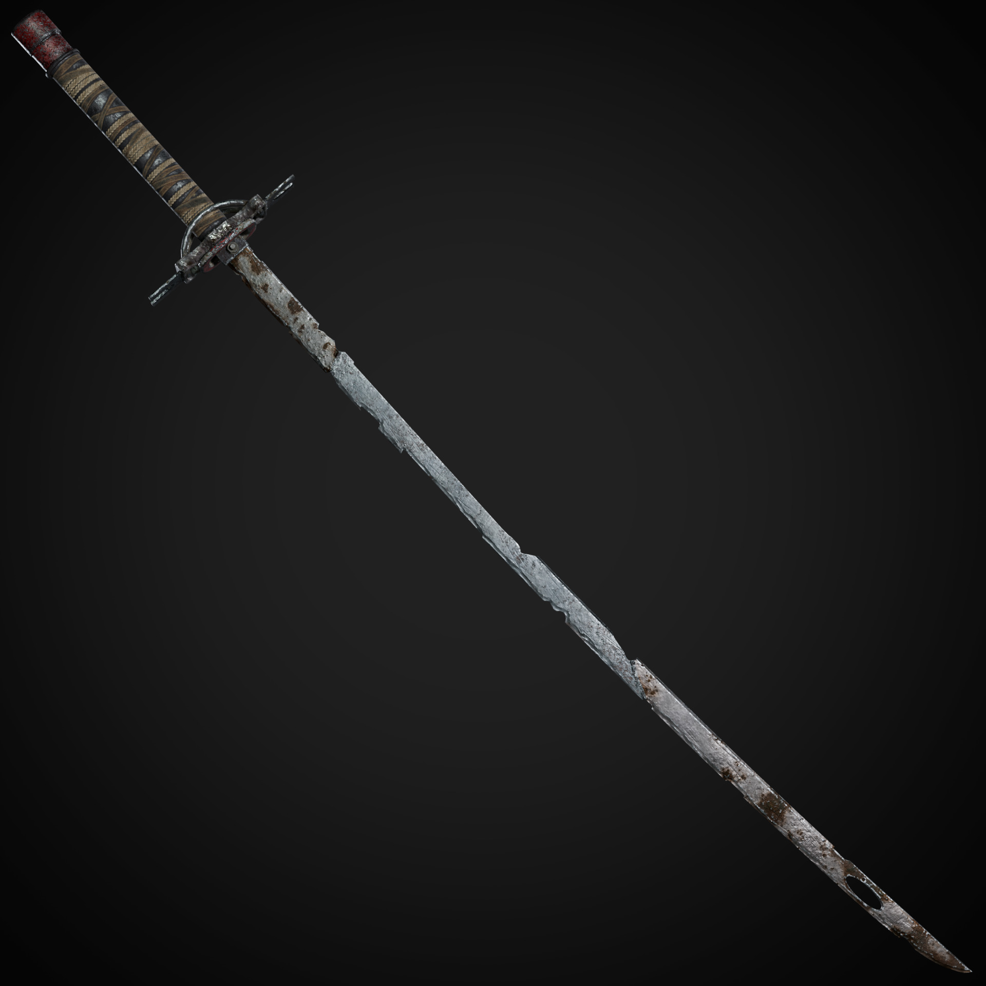 Post-Apocalyptic Weapons - Katana Low-poly 3D model_3