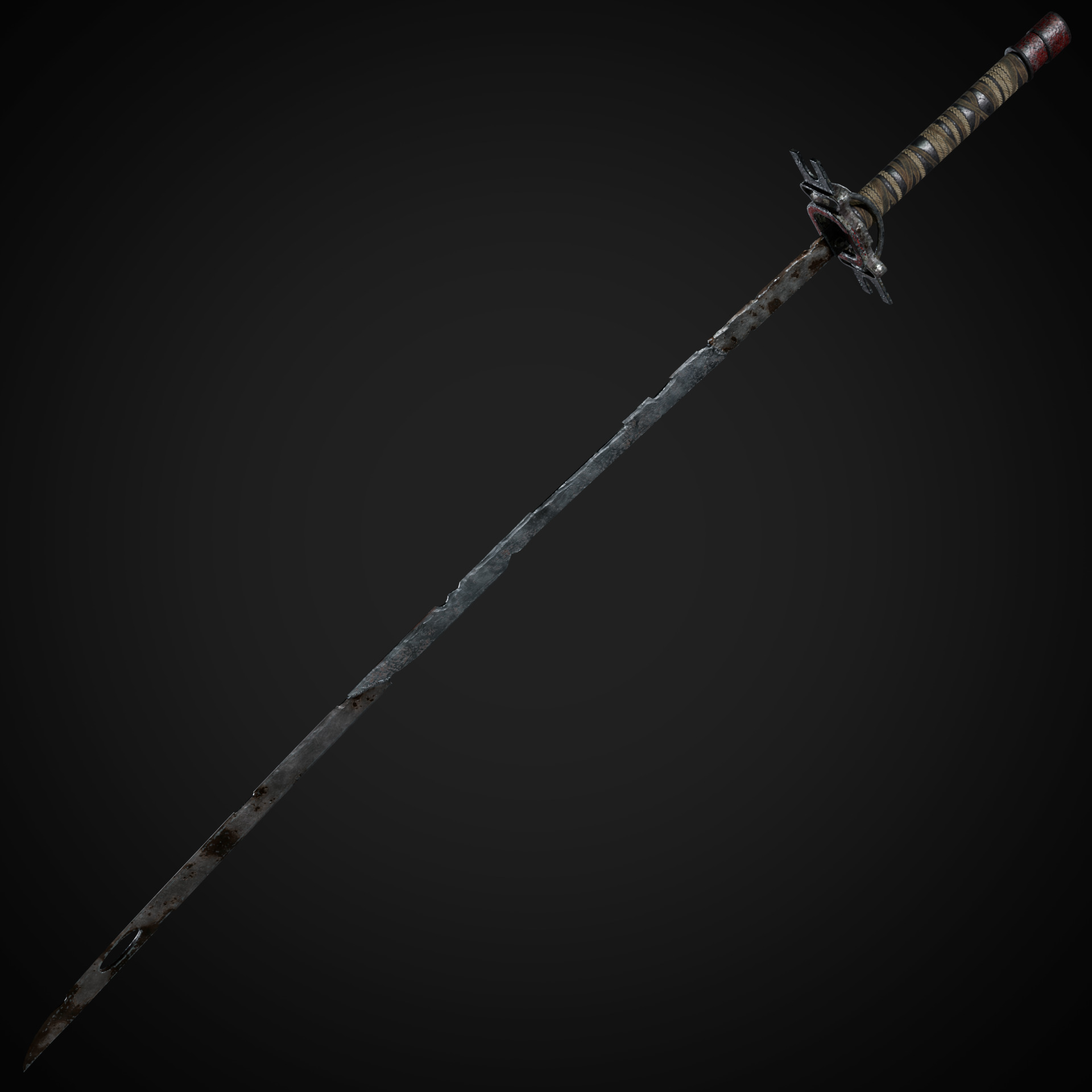 Post-Apocalyptic Weapons - Katana Low-poly 3D model_4