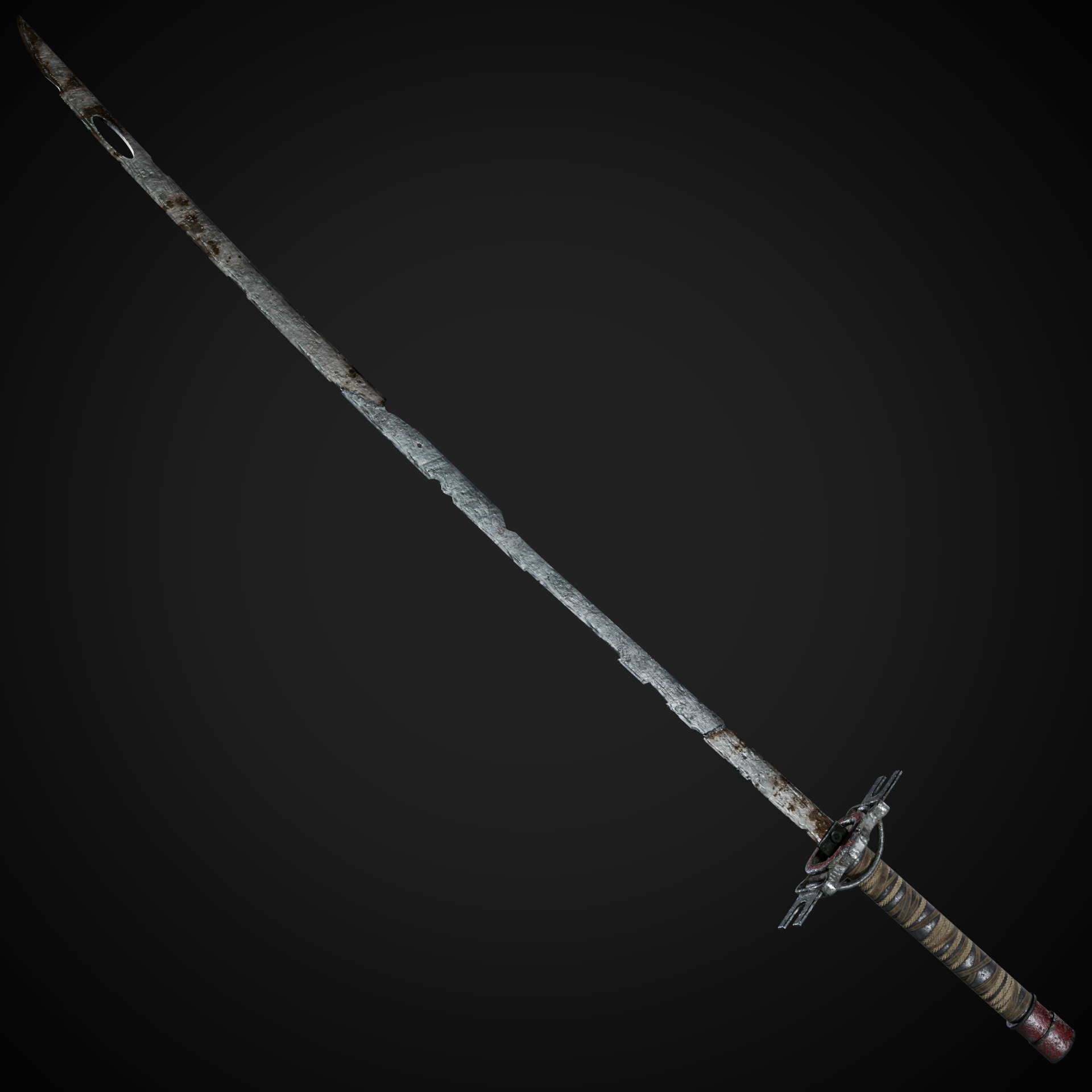 Post-Apocalyptic Weapons - Katana Low-poly 3D model_7