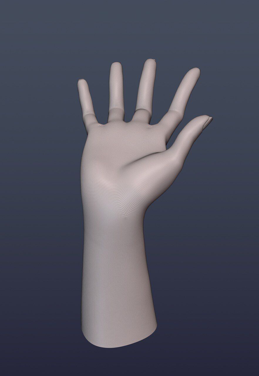 10 Female hand poses 3D model_3