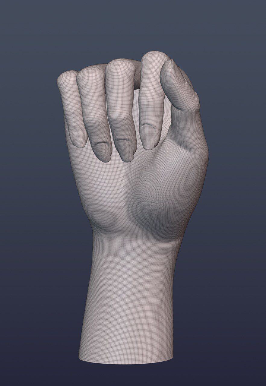 10 Female hand poses 3D model_7