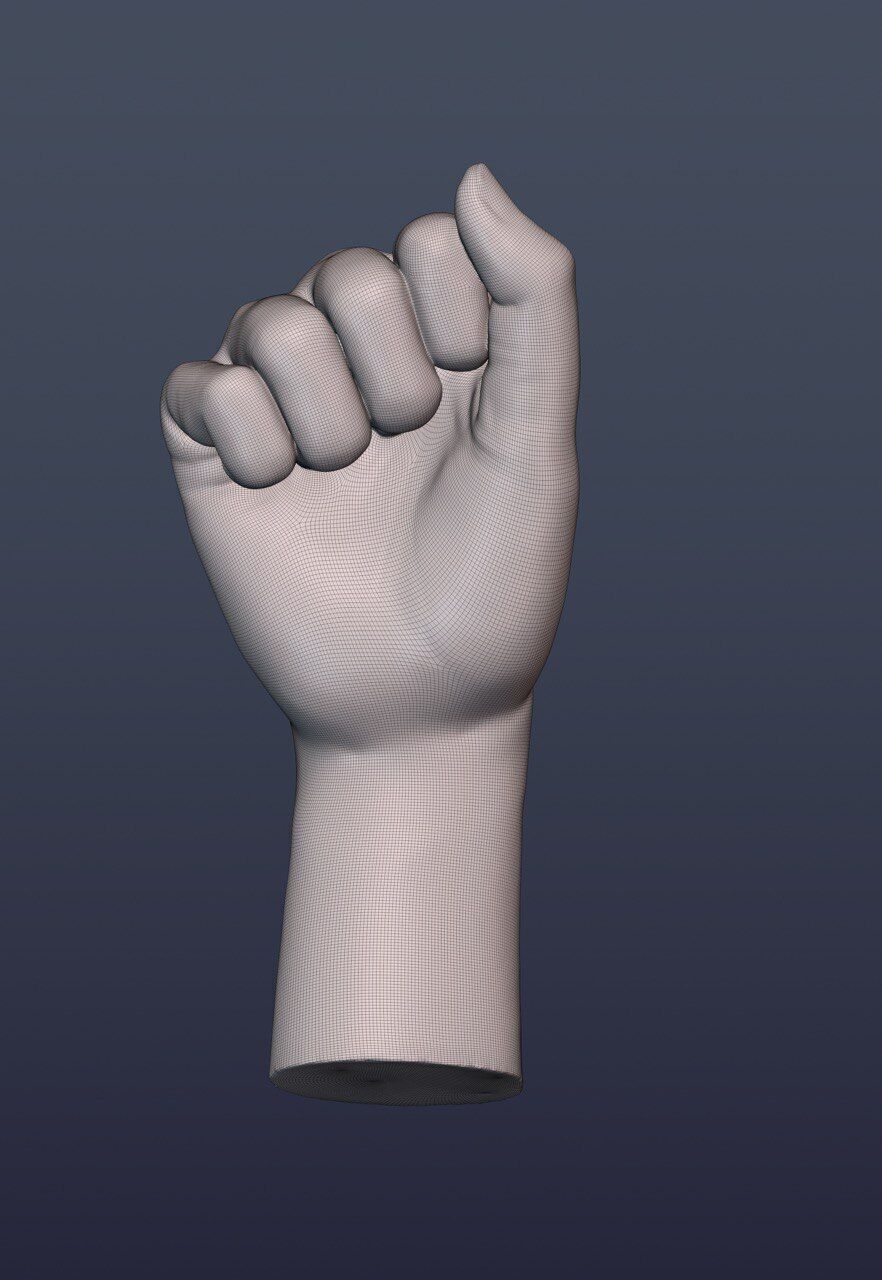 10 Female hand poses 3D model_5