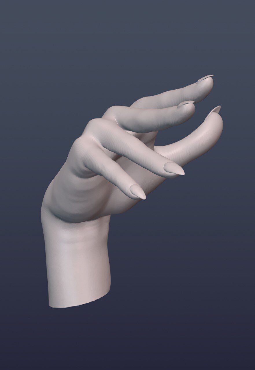 10 Female hand poses 3D model_20