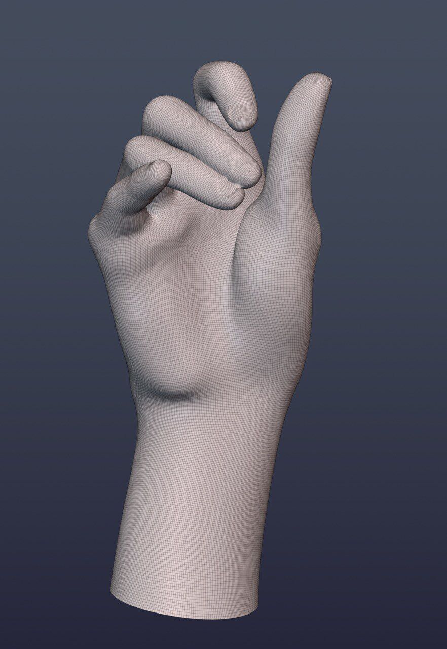 10 Female hand poses 3D model_9