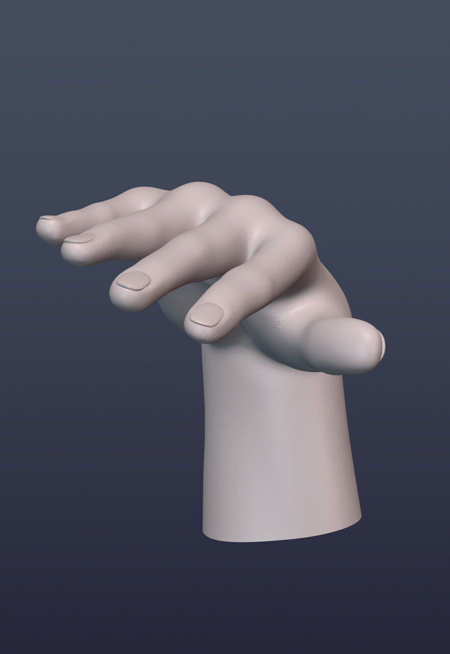 10 Female hand poses 3D model_4