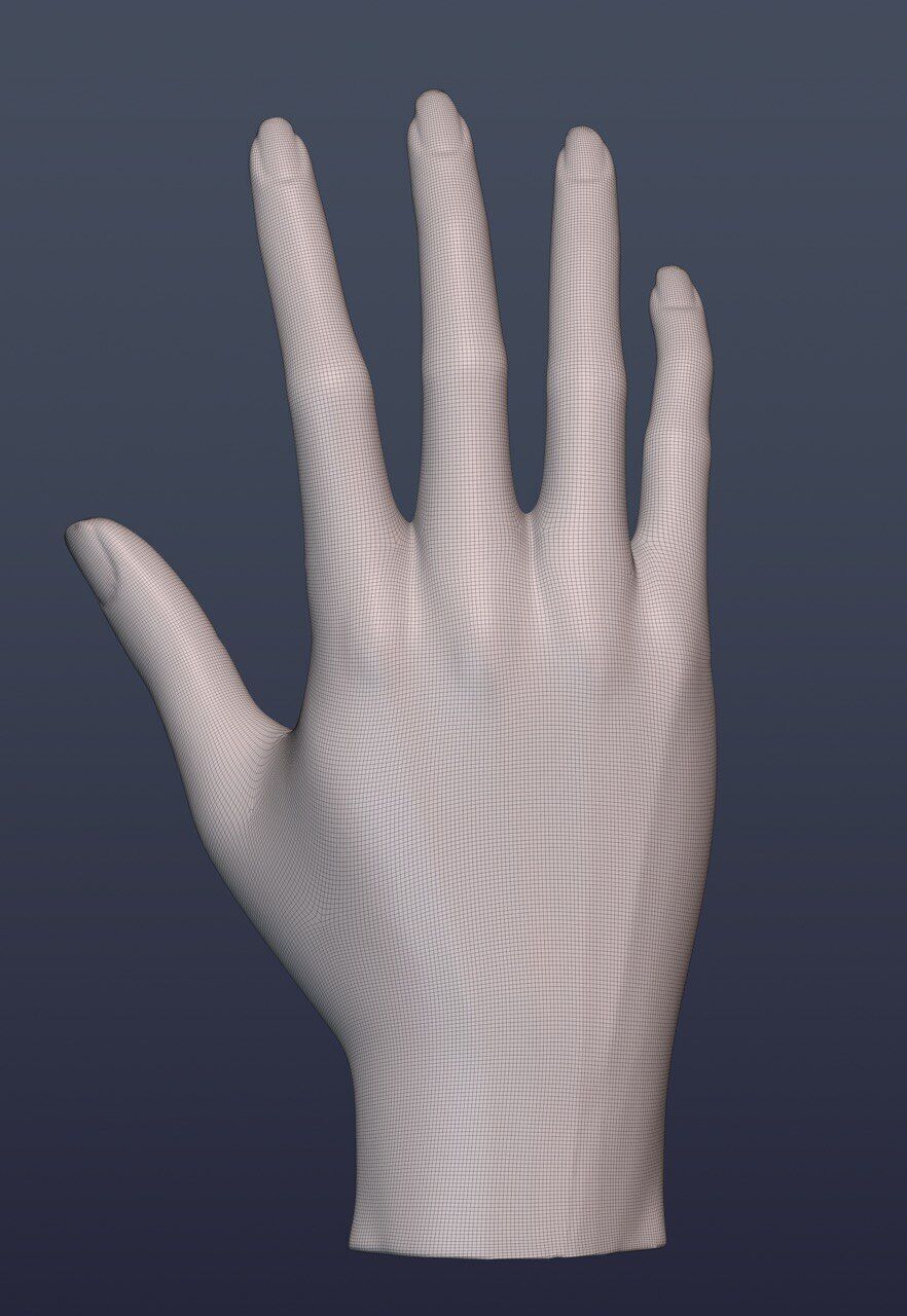 10 Female hand poses 3D model_10