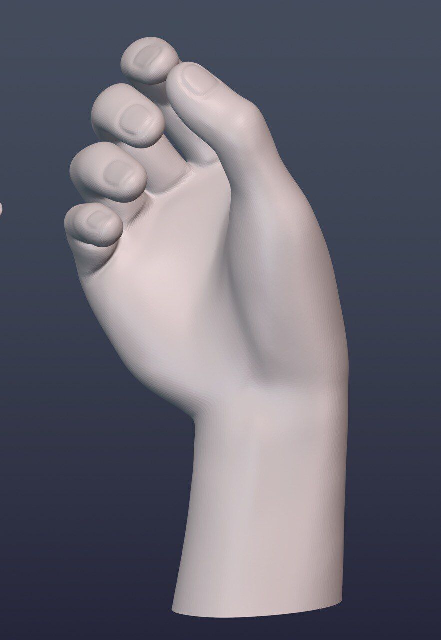 10 Female hand poses 3D model_13