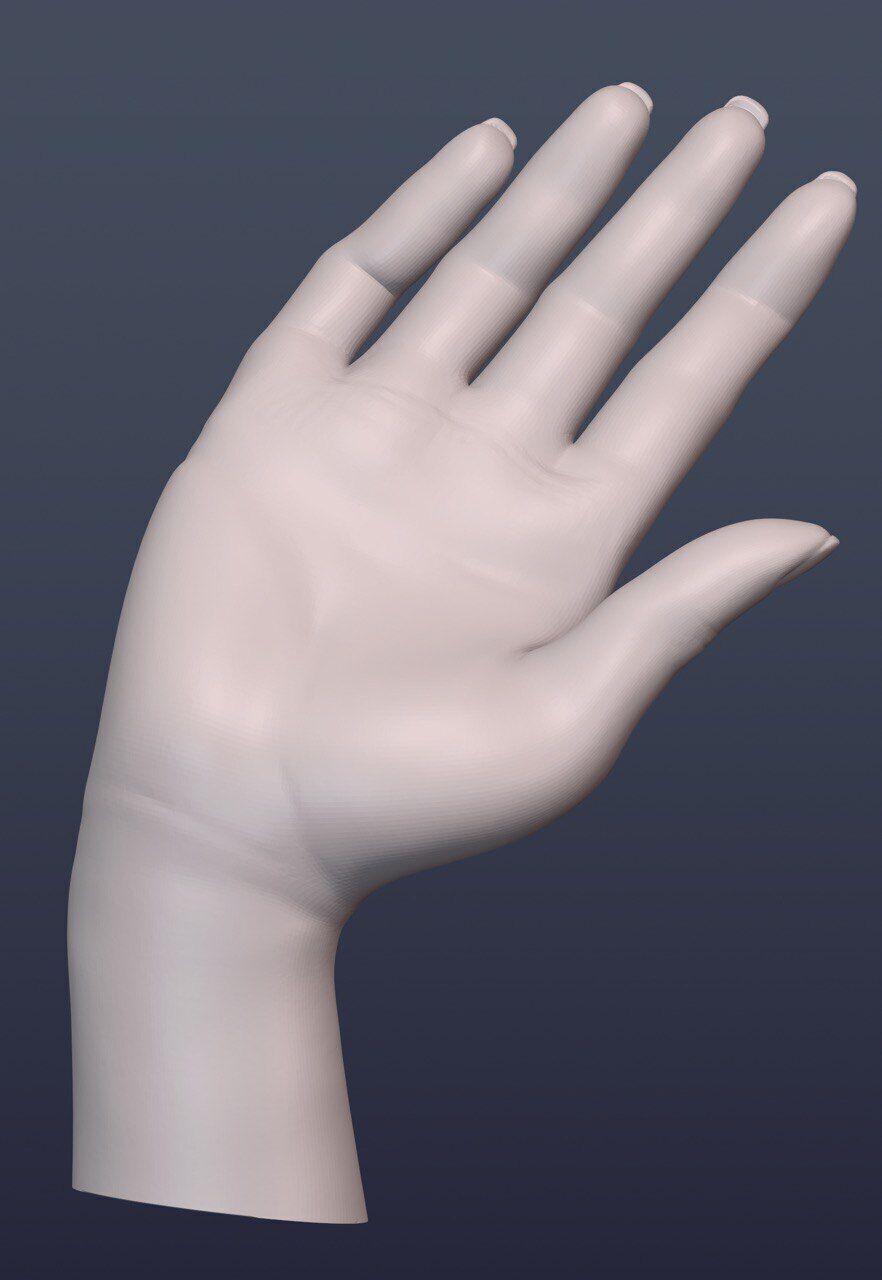 10 Female hand poses 3D model_6