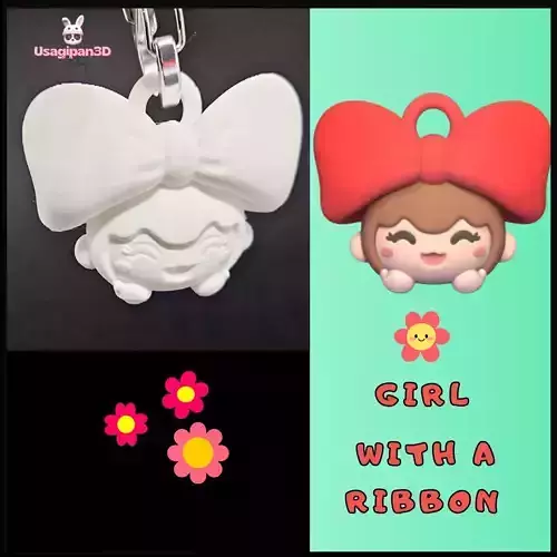 Girl with a Ribbon 3D print model